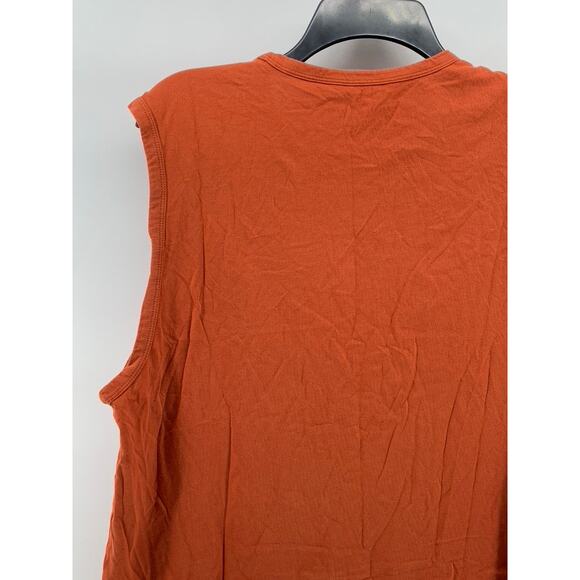 EVERLANE Women's Orange Crewneck Organic Cotton Uniform Tank Top SZ L - Picture 4 of 11